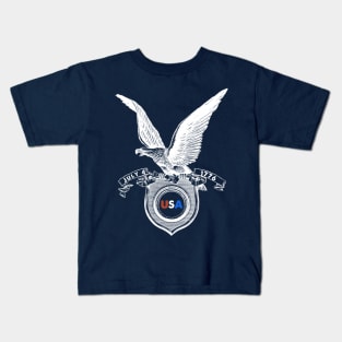 Flying Patriotic Comfort Eagle July 4th Kids T-Shirt